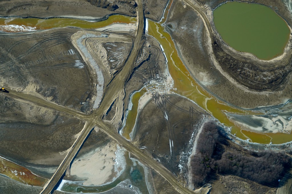 Disturbed soil in water.